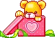 bear in a pink box