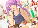 anime girl eating lots and lots of sweets