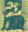 Children kissin