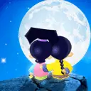 Couples watching the moon