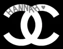 Chanel logo with the name"Hannah"