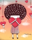 little girl hugging a heart