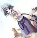 anime girl with cats
