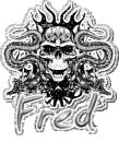 fred glitter skull