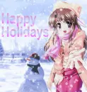 happy holidays  snow bunny