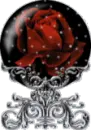 Red rose in globe