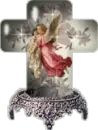Angel in globe cross
