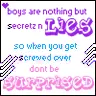 Boys are secrets and lies