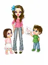 Mommy and her Kids By Kiss