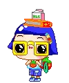little girl with her meal in her head