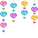 colored hearts