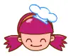 violet haired girl chef
