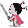 little girl with a sword