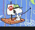 snoopy fishing