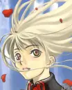 anime boy with falling petals