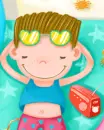little boy relaxing on the beach