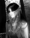 cute girl with a veil