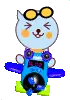 blue thingi on a rocket