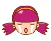 violet haired girl crying