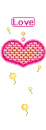 love you heart & flowers