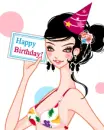 cute fashion girl happy birthday