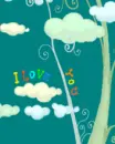 i love you clouds & plants