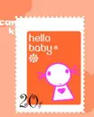 orange stamp hello baby