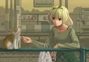 girl and cat