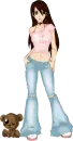 Brunette Doll With Bear