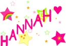 a star background with the name hannah