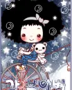 girl riding bike.