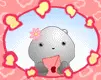 cute panda girl receiving a love letter
