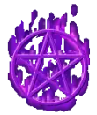 Purple Flaming Pentacle