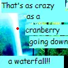 cranberry going down a waterfall