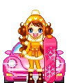 cute doll with a snowboard dancing