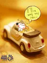 cute doggie on a car