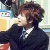Gackt sells Jesus Juice with a smile.