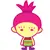 cute violet-haired girl smiley doing gym