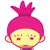 cute violet-haired girl smiley blushing