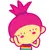 cute violet-haired girl smiley no  no no
