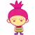 cute violet-haired girl smiley turning