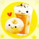 cute kawaii yummy donut & drink