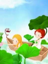 cute image of girls in a boat