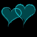 teal emo love hearts
