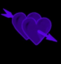 Two Purple Arrowed Hearts