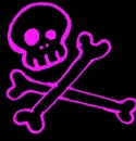 neon pink skull