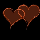 Neon Orange emo Hearts