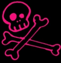neon red skull