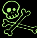 neon green skull