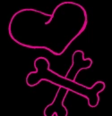 Pink Heart and Bones
